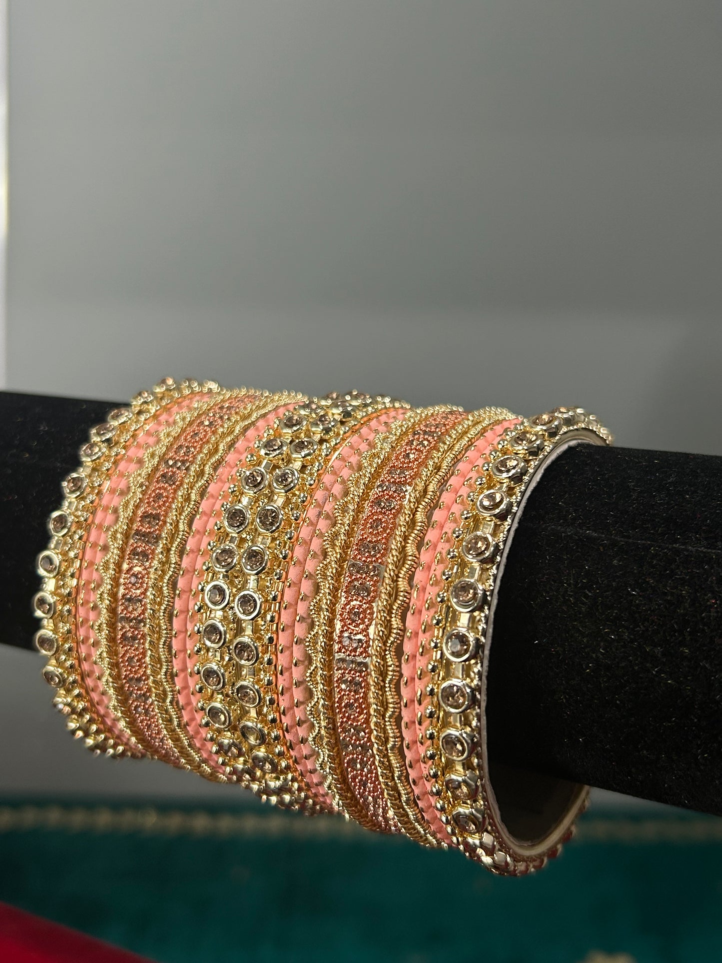 Pink Peach Gold Noor Bangles