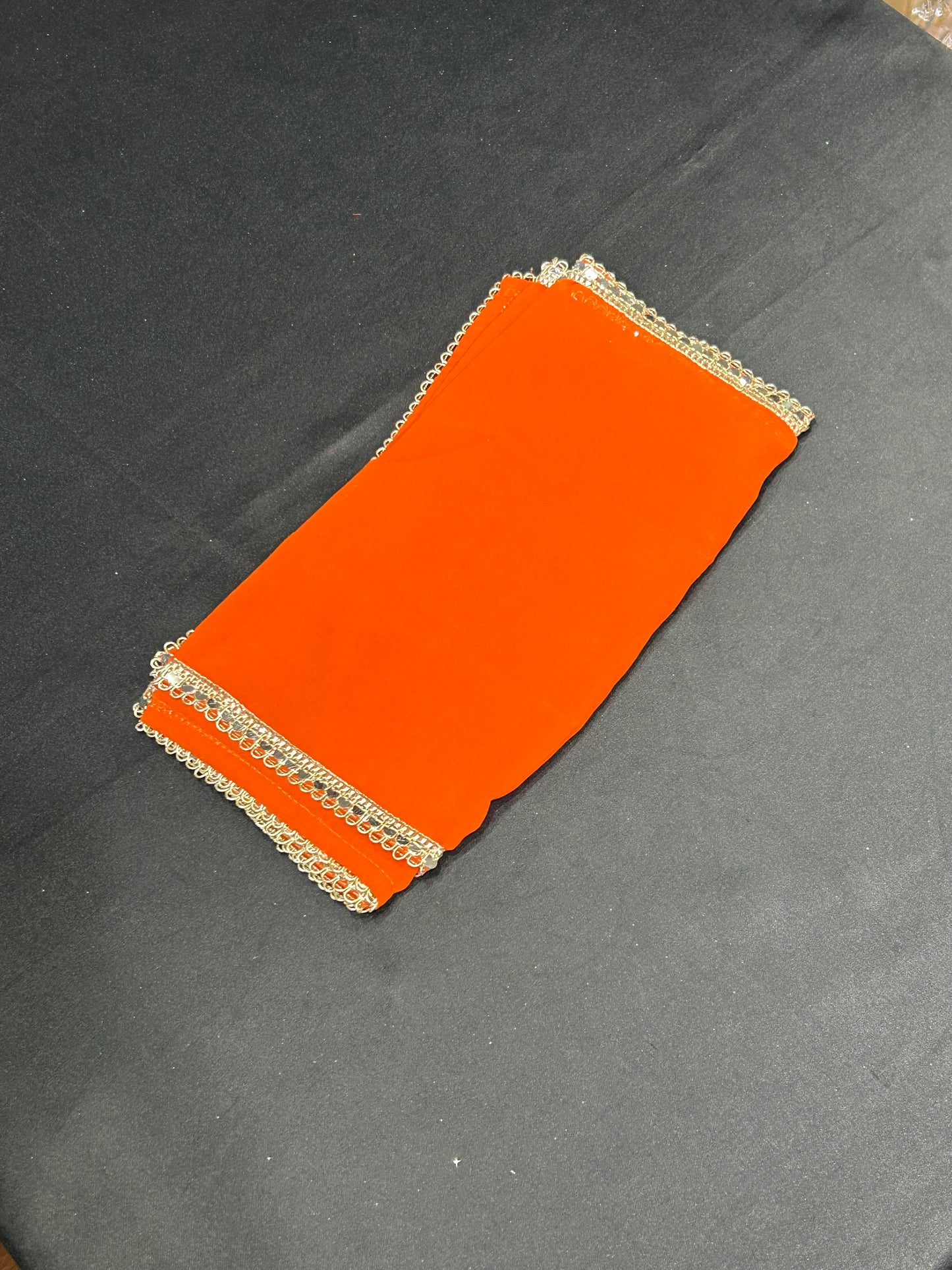 Kids Orange Mirror Work Salwar Suit (Size 20~34)