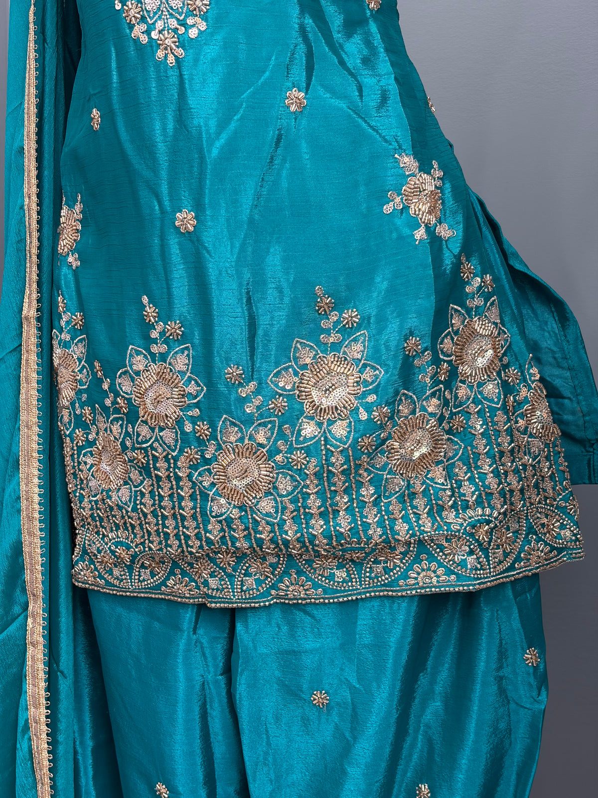 Turquoise Beadwork Salwar Suit AK6974-1126