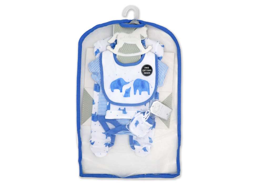 Boys 5 Piece Mesh Bag Set: Elephant
