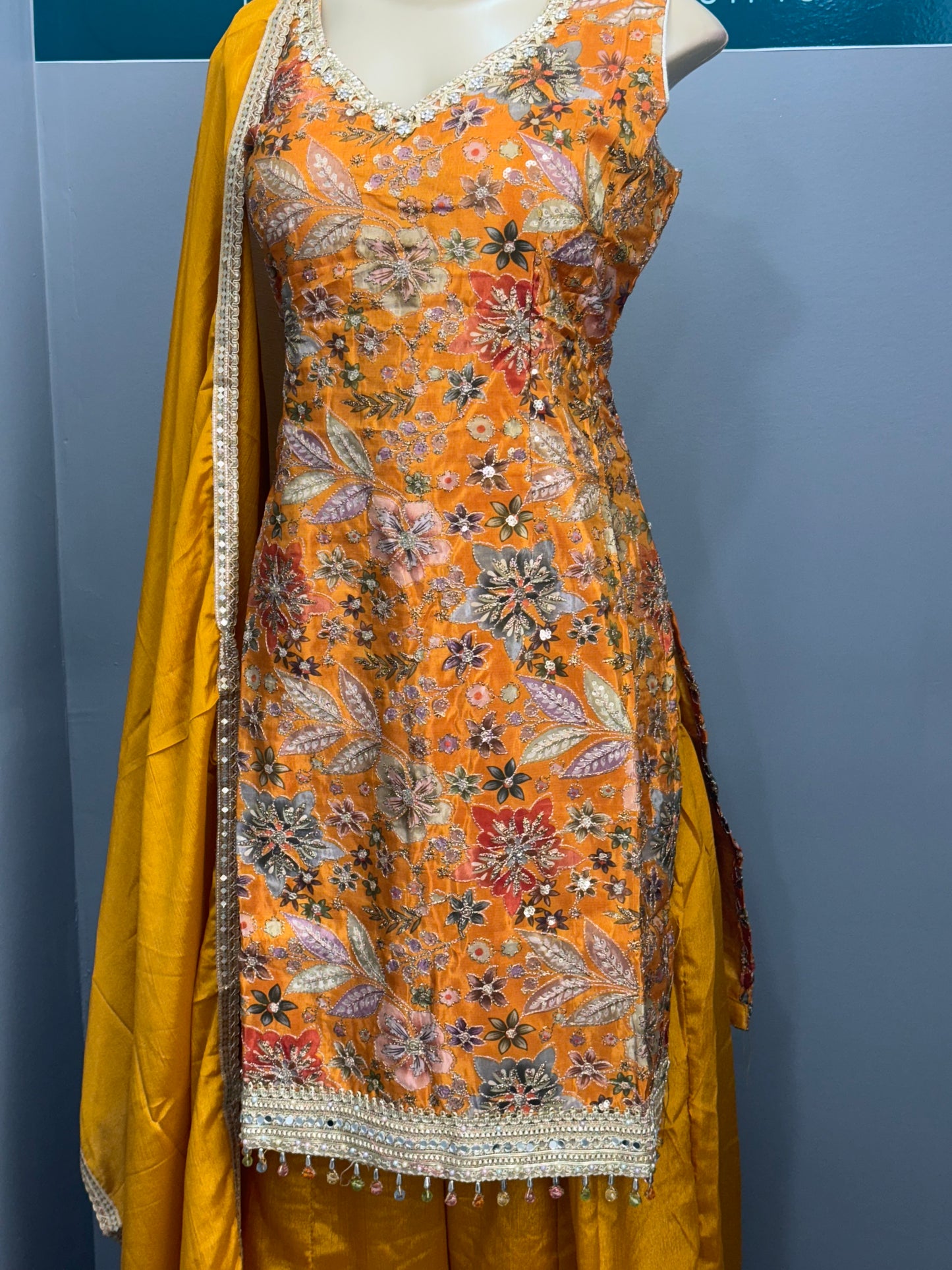 Readymade Shimmer Sharara Suit- AK6465-16