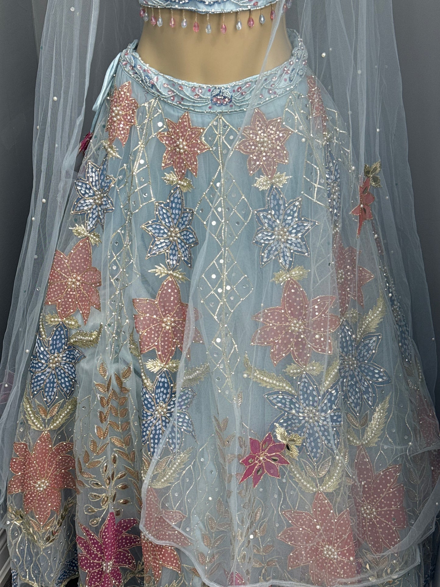 Heavy Embellished Blue Lehenga