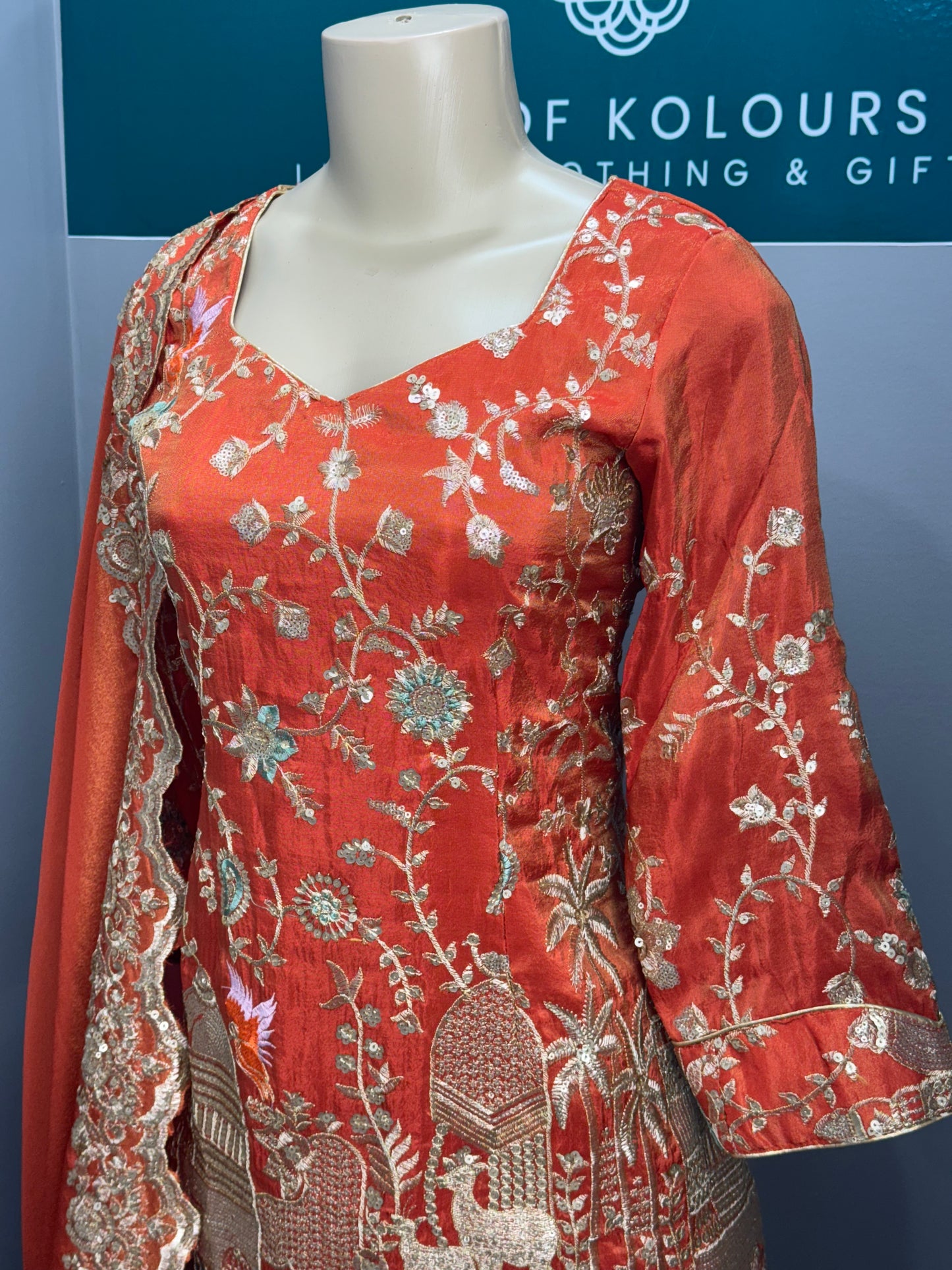 Shimmer Embroidered Gharara Suit