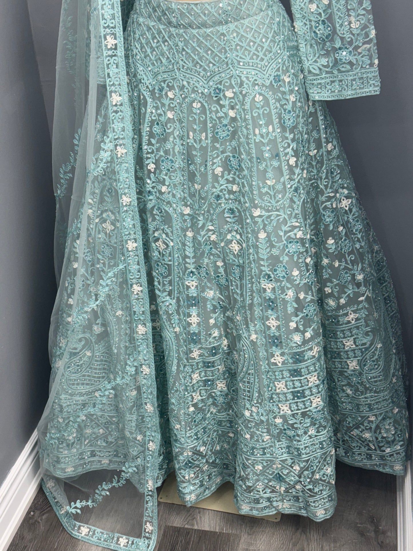 Beautiful Embroidered & Mirror Work Lehenga