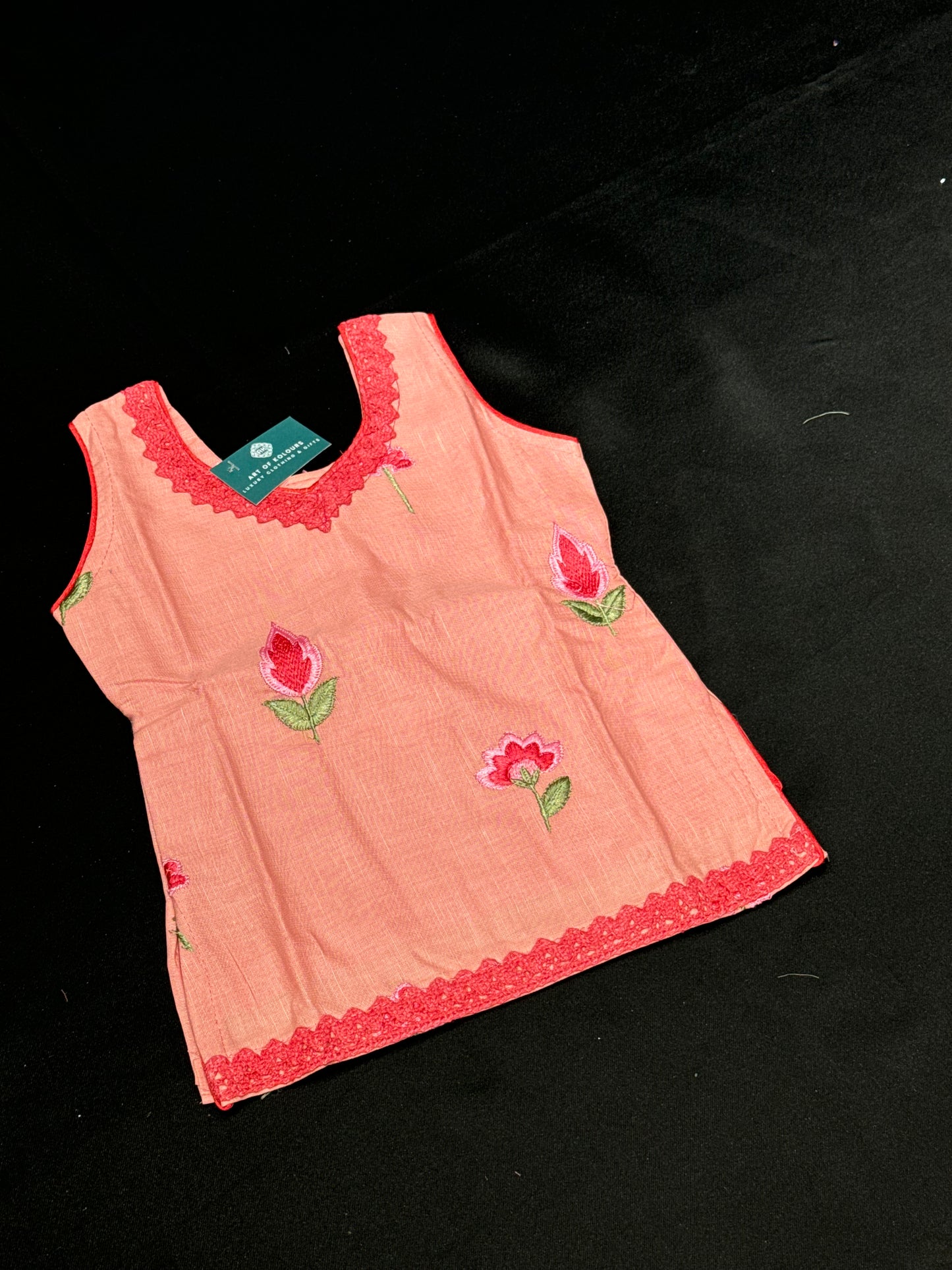 Choti Butti Cotton Babies Salwar Suit- Peach