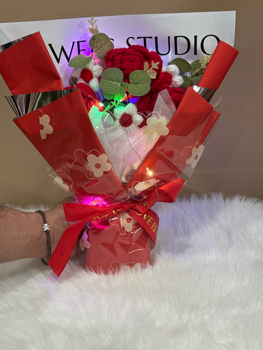 Crochet Flower Bouquets Red V2