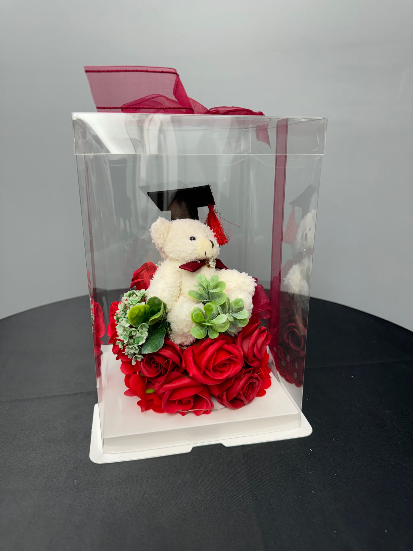 Flower Bed Grad Bear Gift White