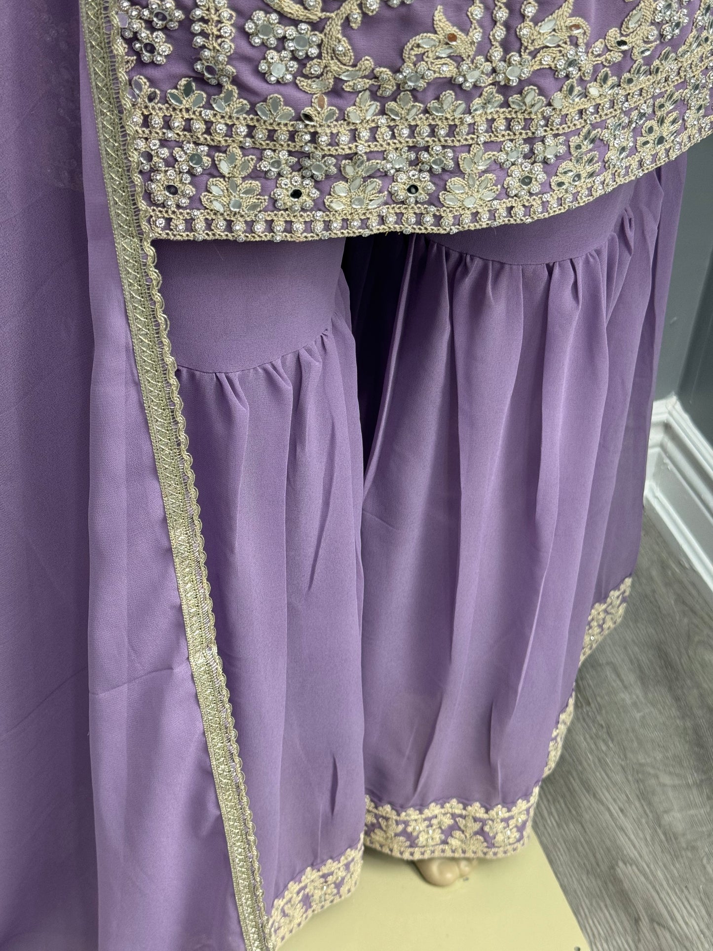 Lavender Phul Readymade Gharara Suit