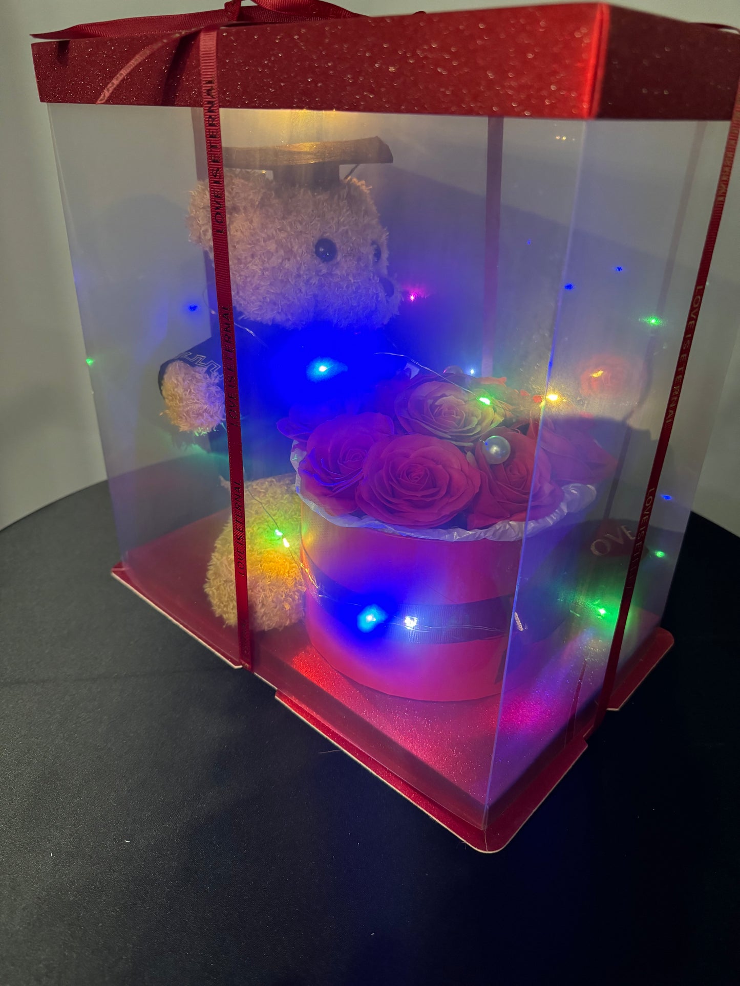 Eternal Roses with Grad Teddy Box