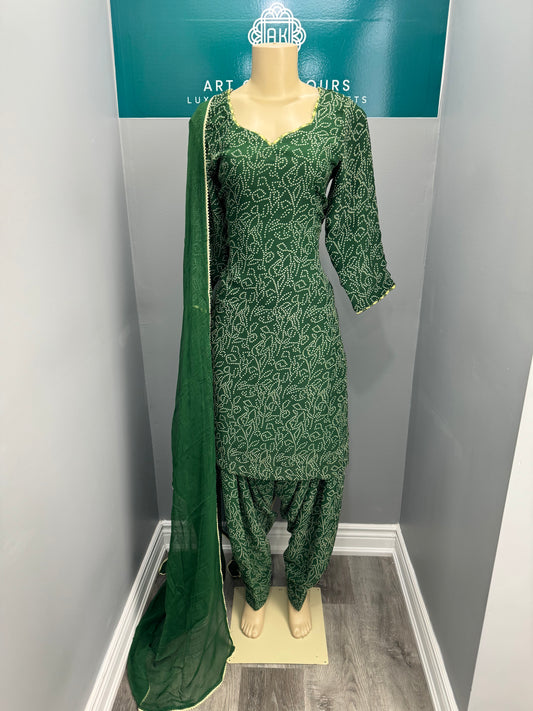 Printed Georgette Bandhani Salwar Suit