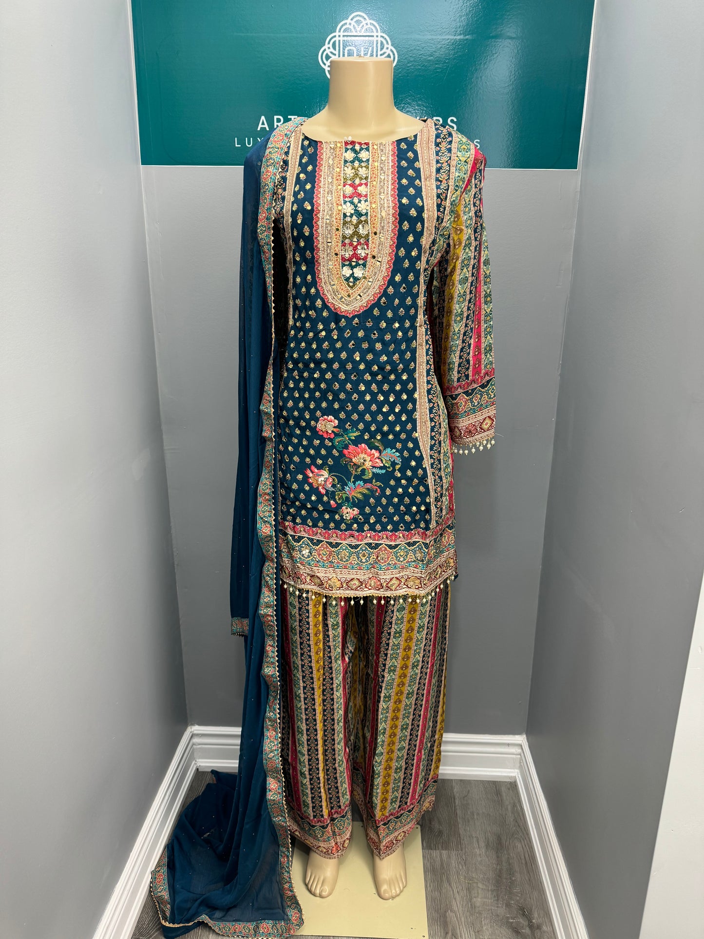 Readymade Crepe Plazo Suit- AK2428-02