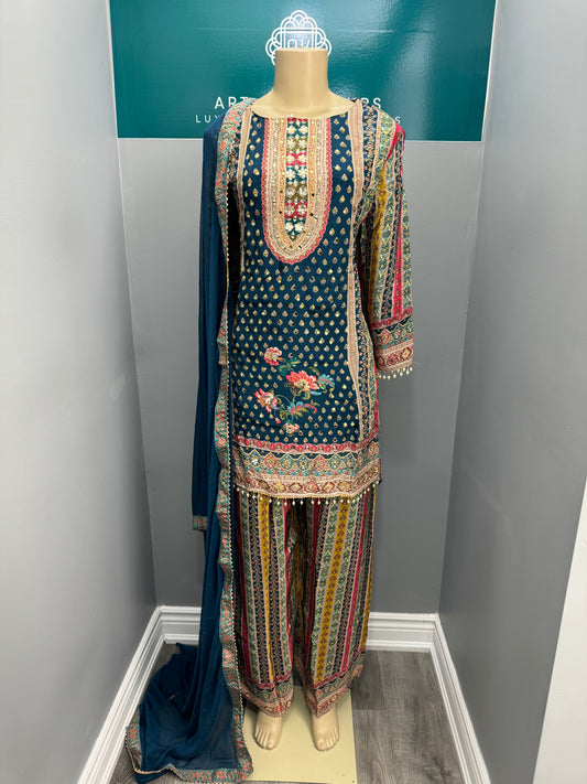 Readymade Crepe Plazo Suit- AK2428-02