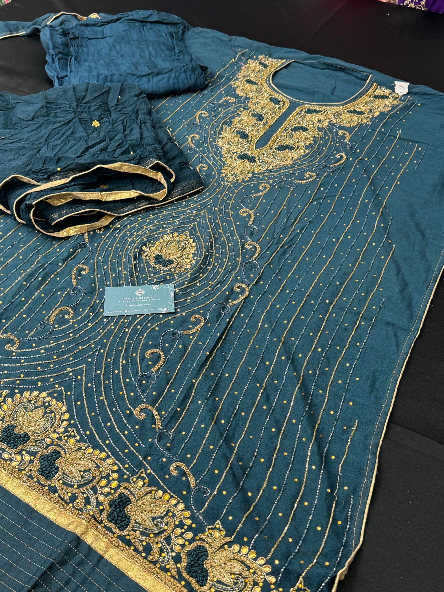 Racha Pala Blue Semi-Stitched Suit