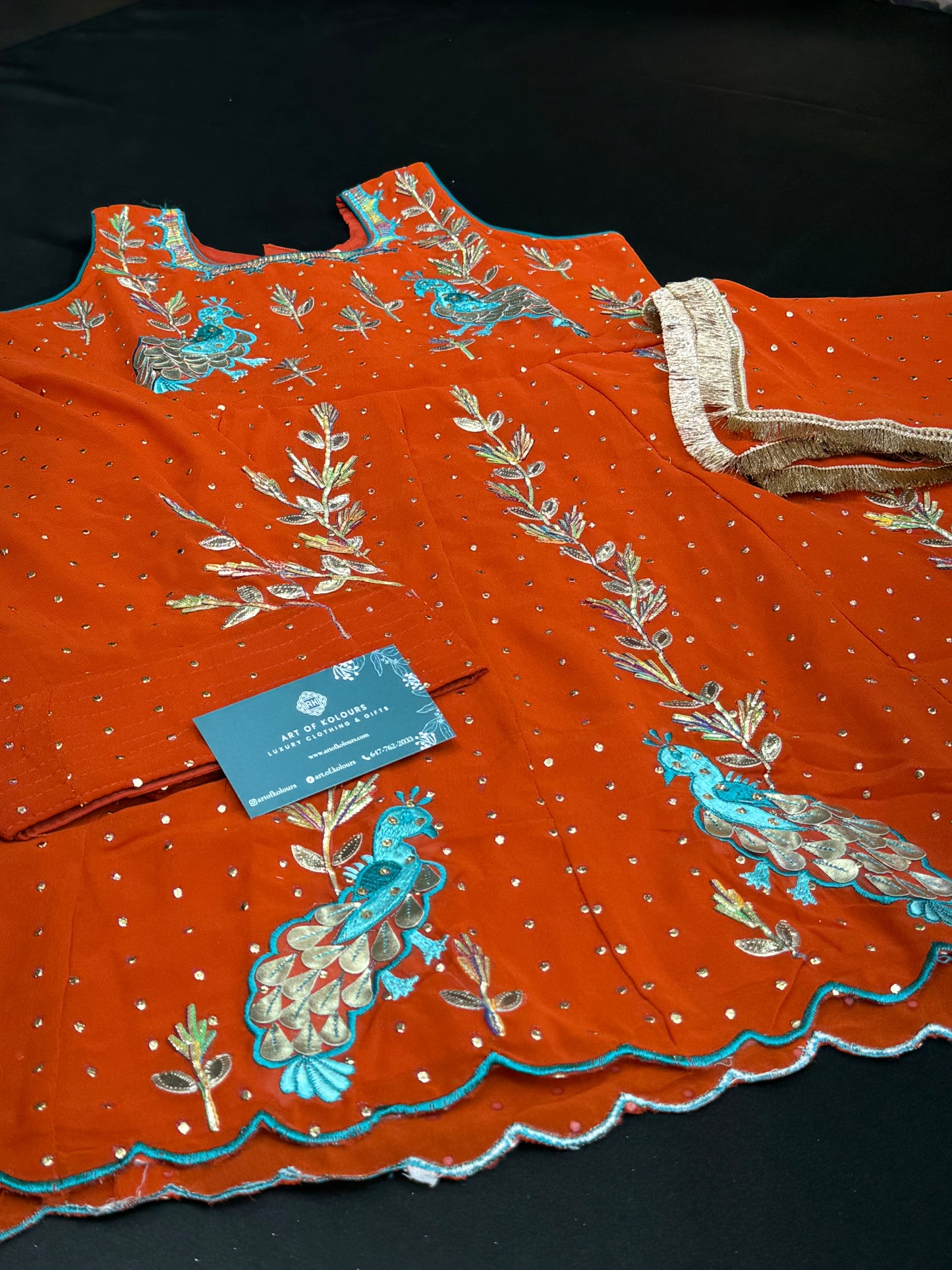 Ava Morni Kids Frock Salwar Suit Rust