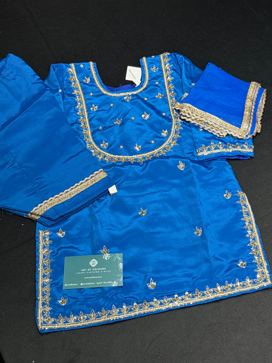 Blue Handwork Pearl Salwar Suit