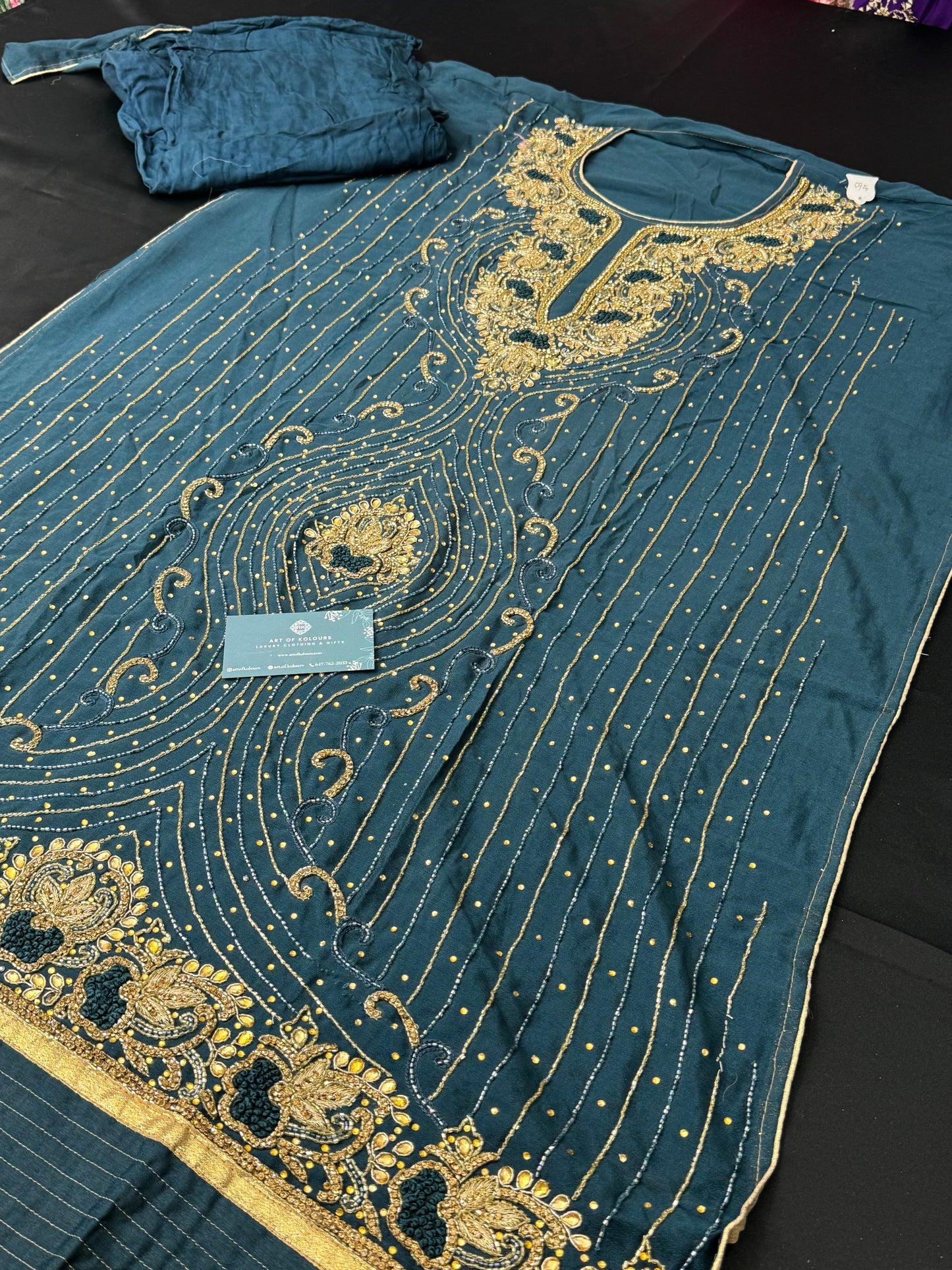 Racha Pala Blue Semi-Stitched Suit