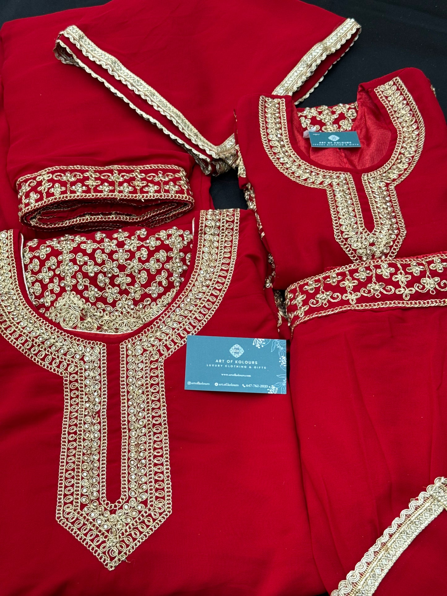 Japleen Kids and Mother Gharara Suit V2- Red