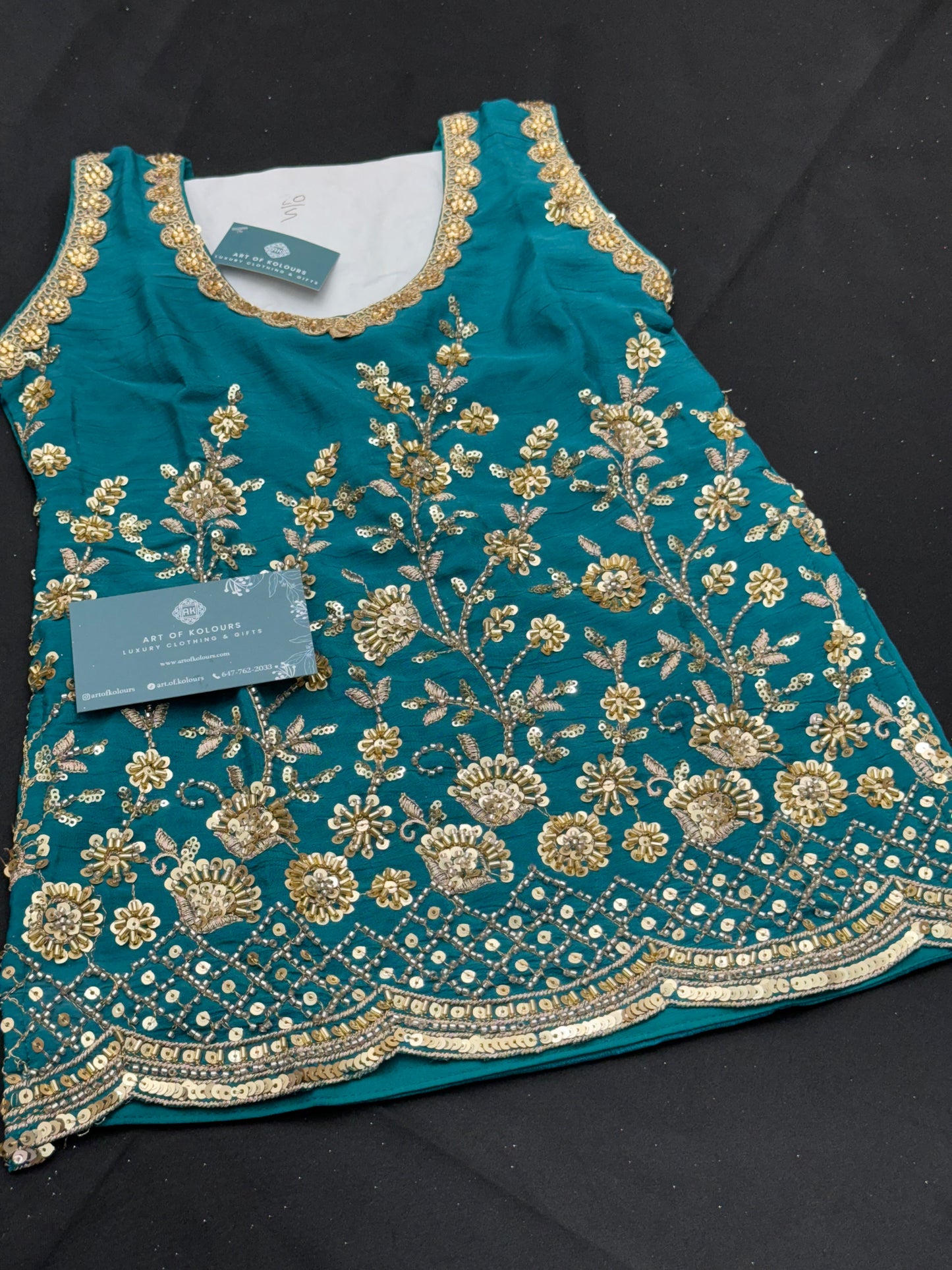 Jasmen Kids Gharara Suit V2- Teal
