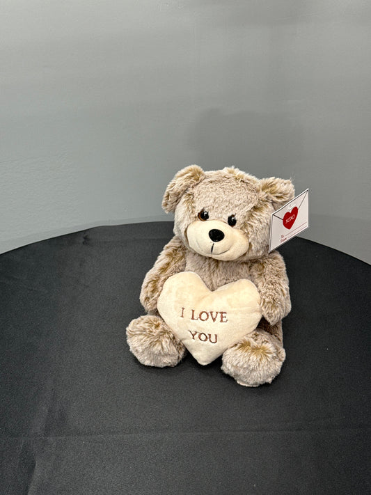 Silver I Love You Heart Teddy
