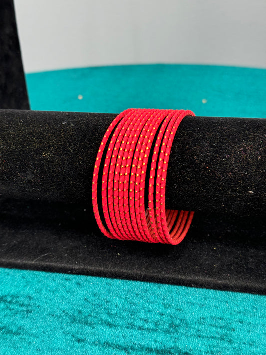 Red Plain Bangles Size 2.12