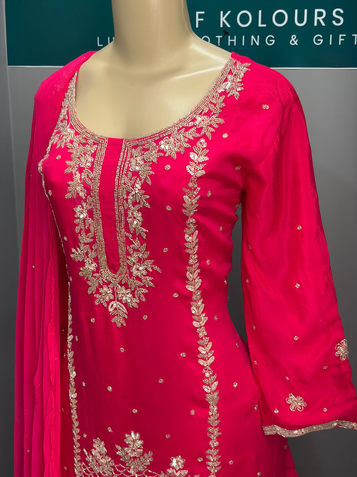 Pure Chinon Handwork Gharara Suit AK6162-0626