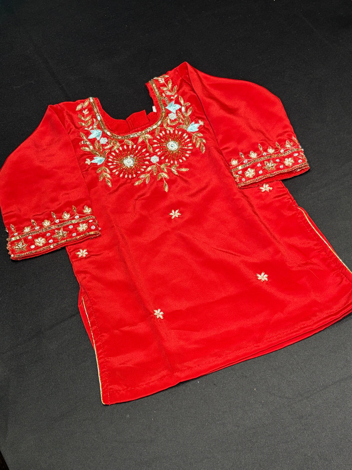 Red Kid’s Handwork Salwar Suit