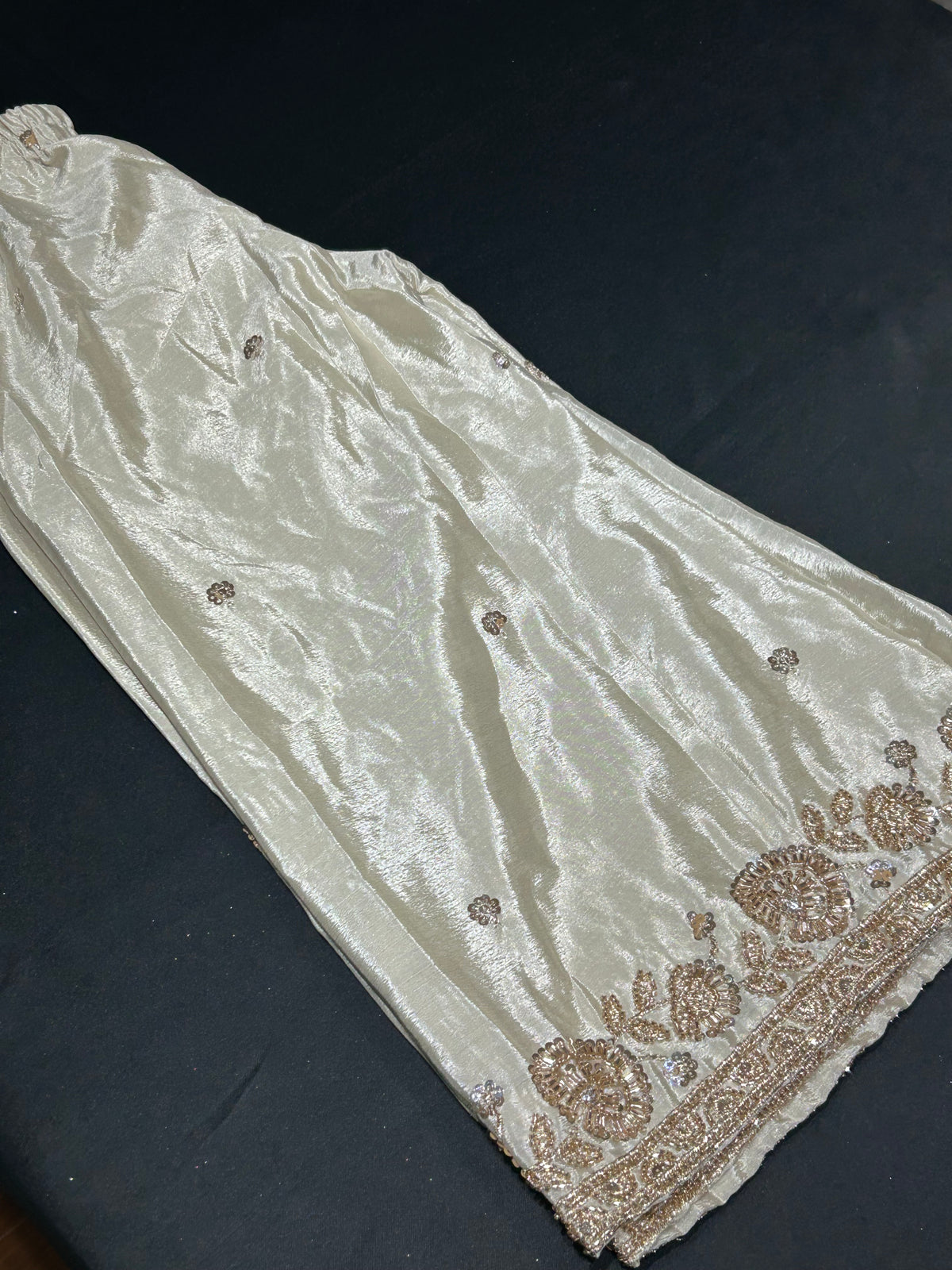 Ivory Beadwork Kid’s Sharara Suit