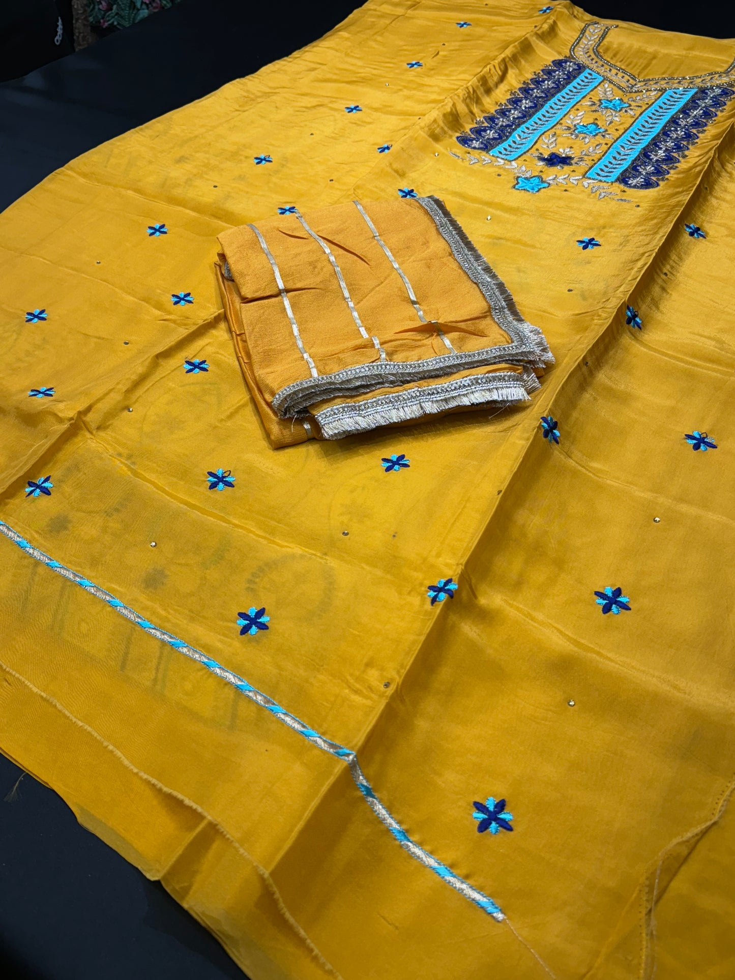 Mustard Elegance Unstitched Suit