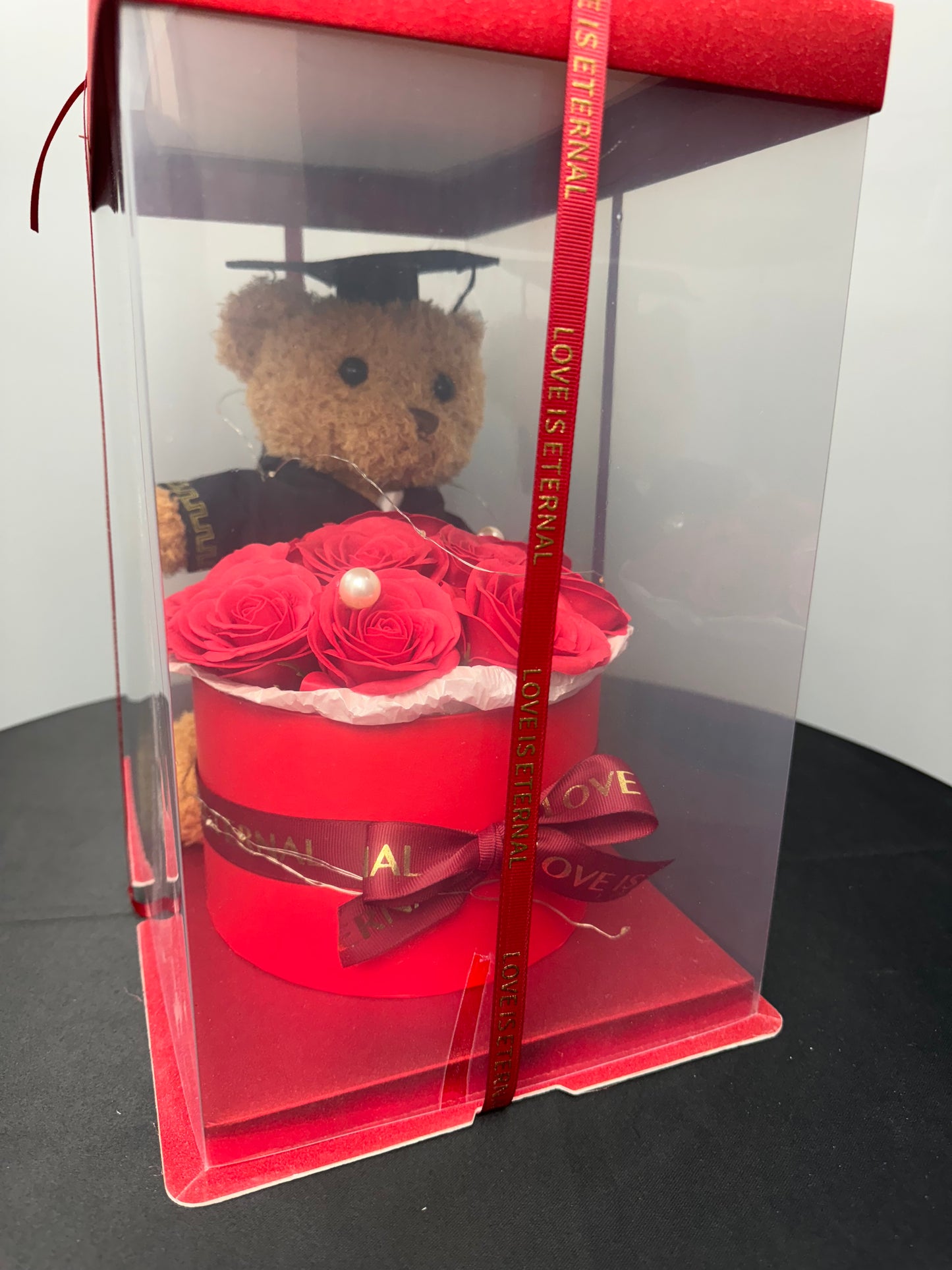Eternal Roses with Grad Teddy Box