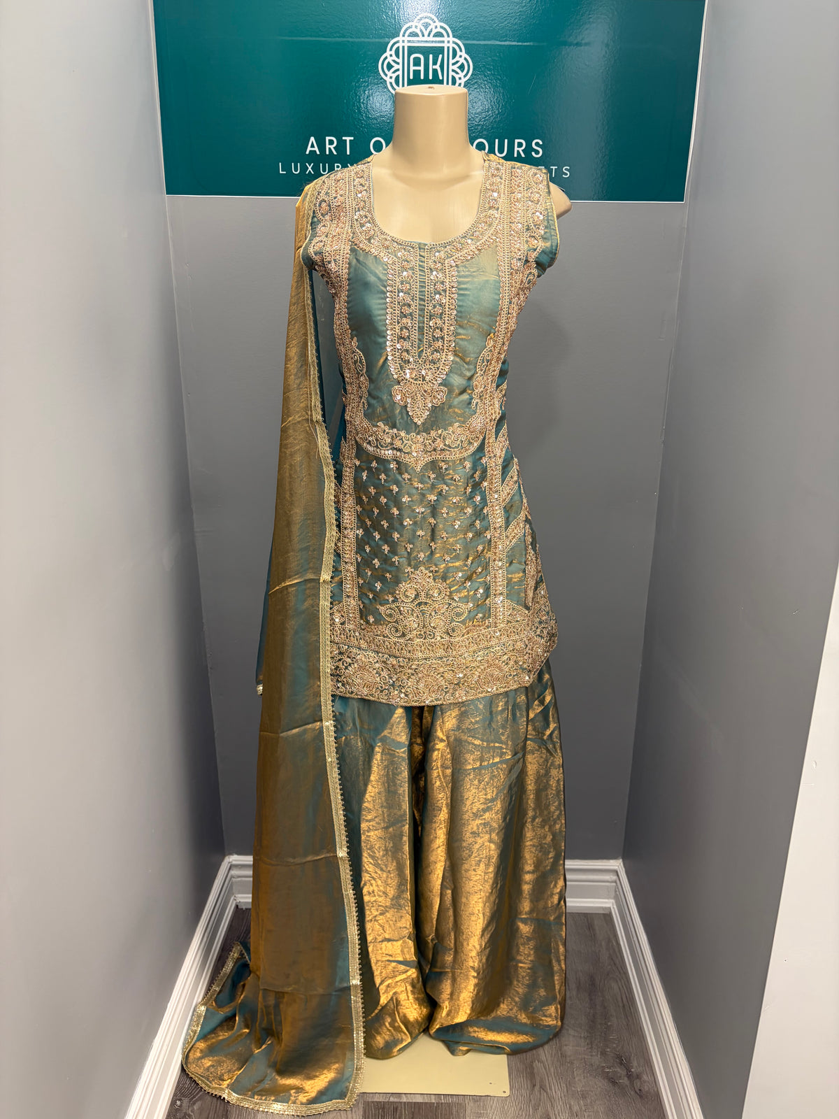 Readymade Shimmer Sharara Suit- AK5758-1126