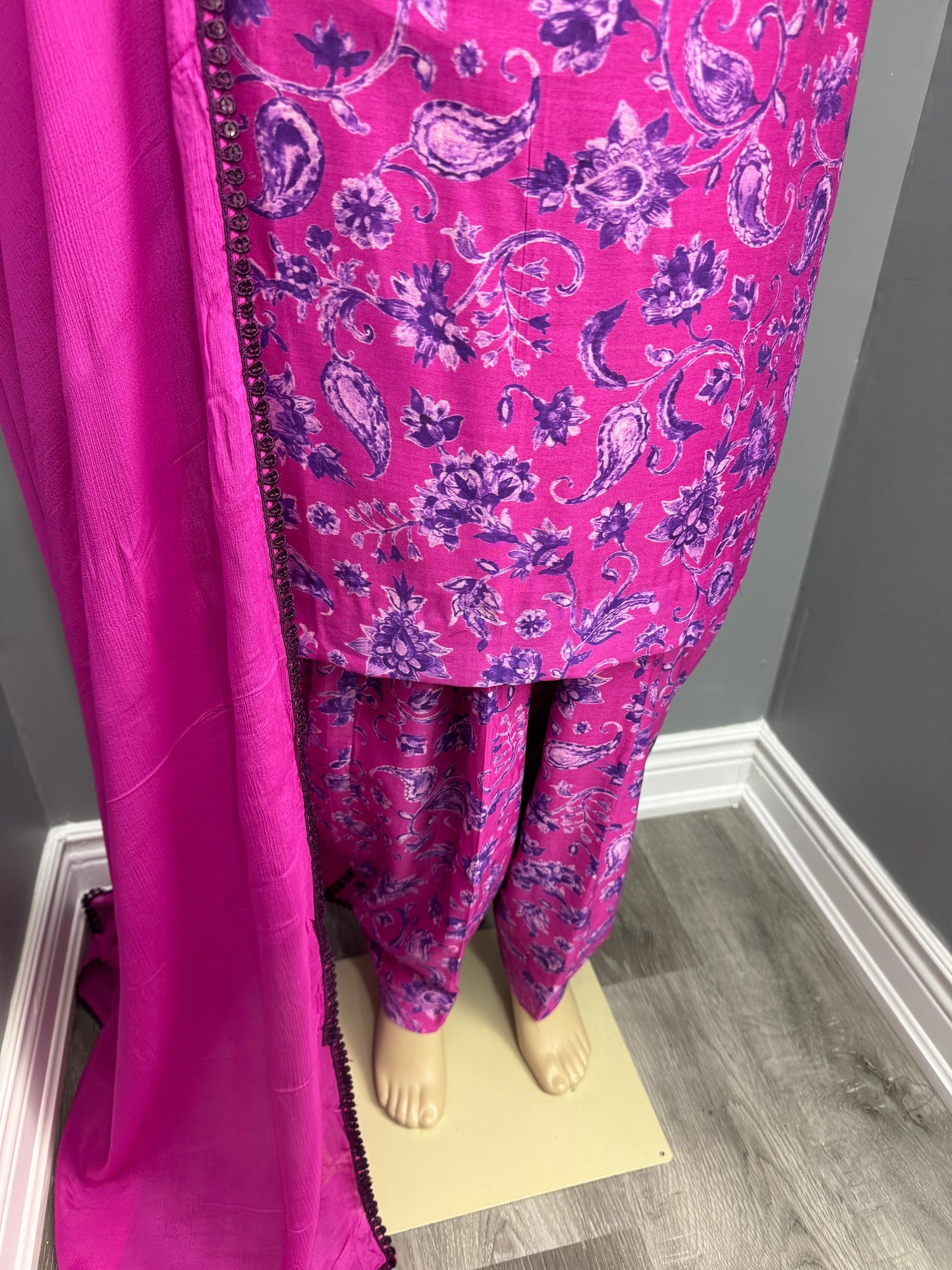 Chanderi Baag Pink Salwar Suit