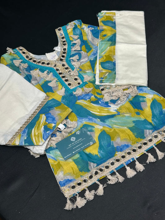 Cotton Printed Kid’s Farshi Salwar Suit