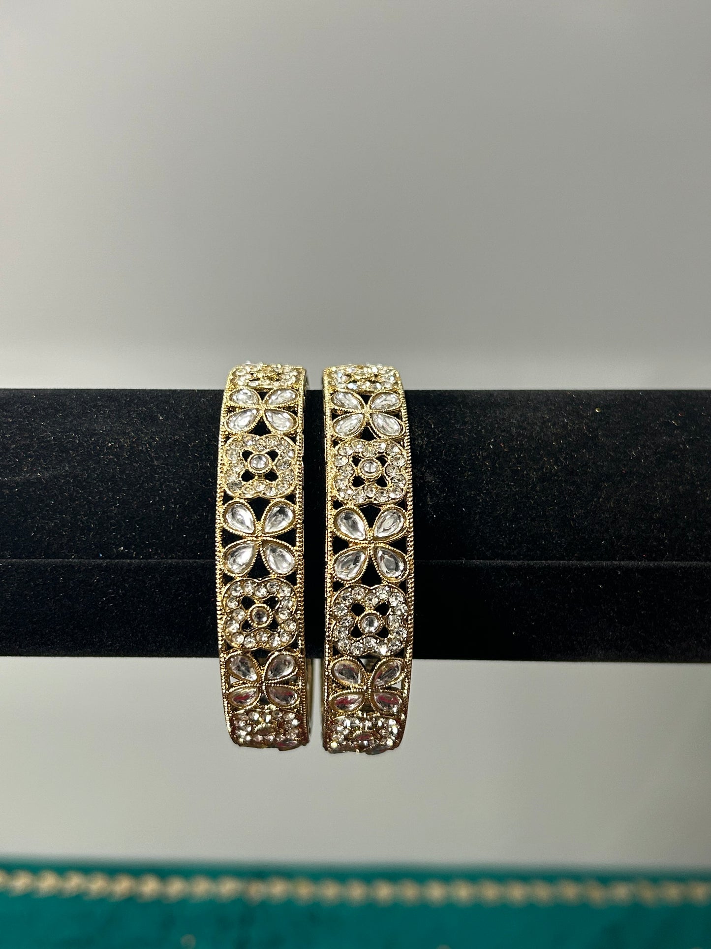 Gold Flower Kada Bangles