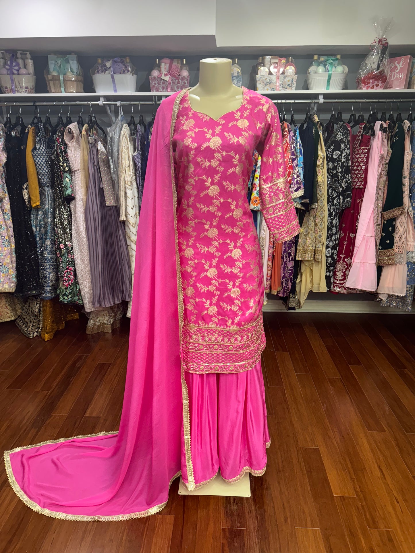 Banarsi Shirt Sharara Suit