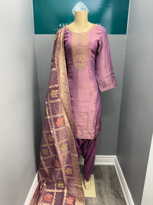 Shimmer Salwar Suit with Banarsi Dupatta