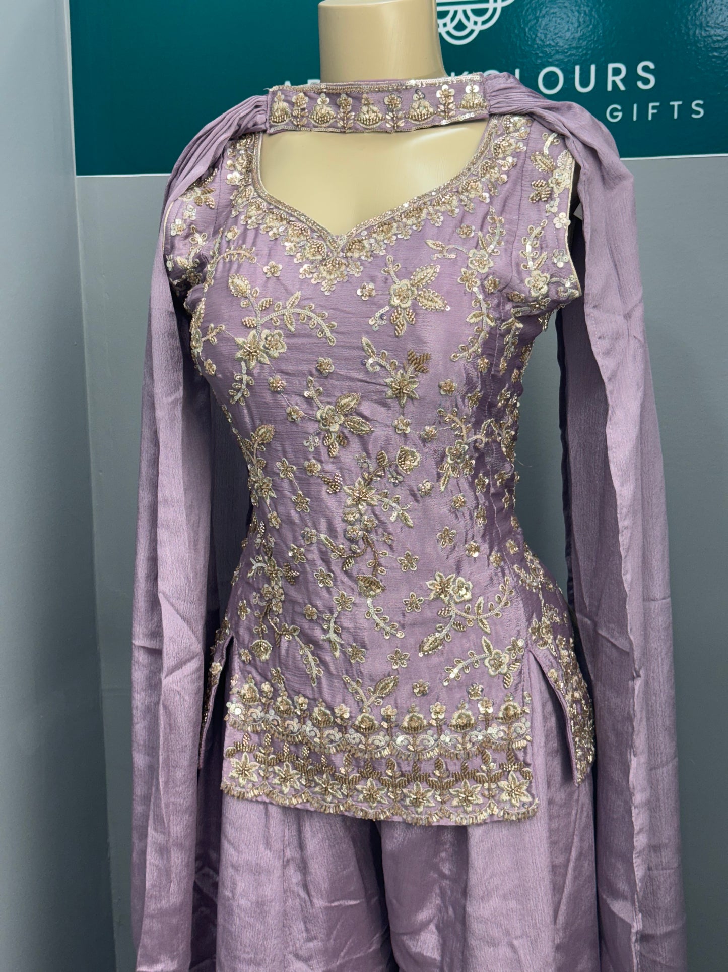 Readymade Short Kurti Sharara Suit- AK5758-1226