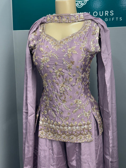 Readymade Short Kurti Sharara Suit- AK5758-1226