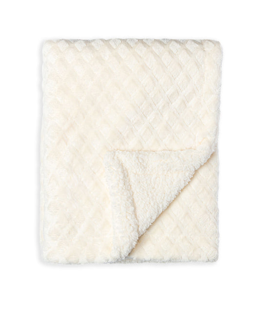 Plush Blanket- Ivory Diamond