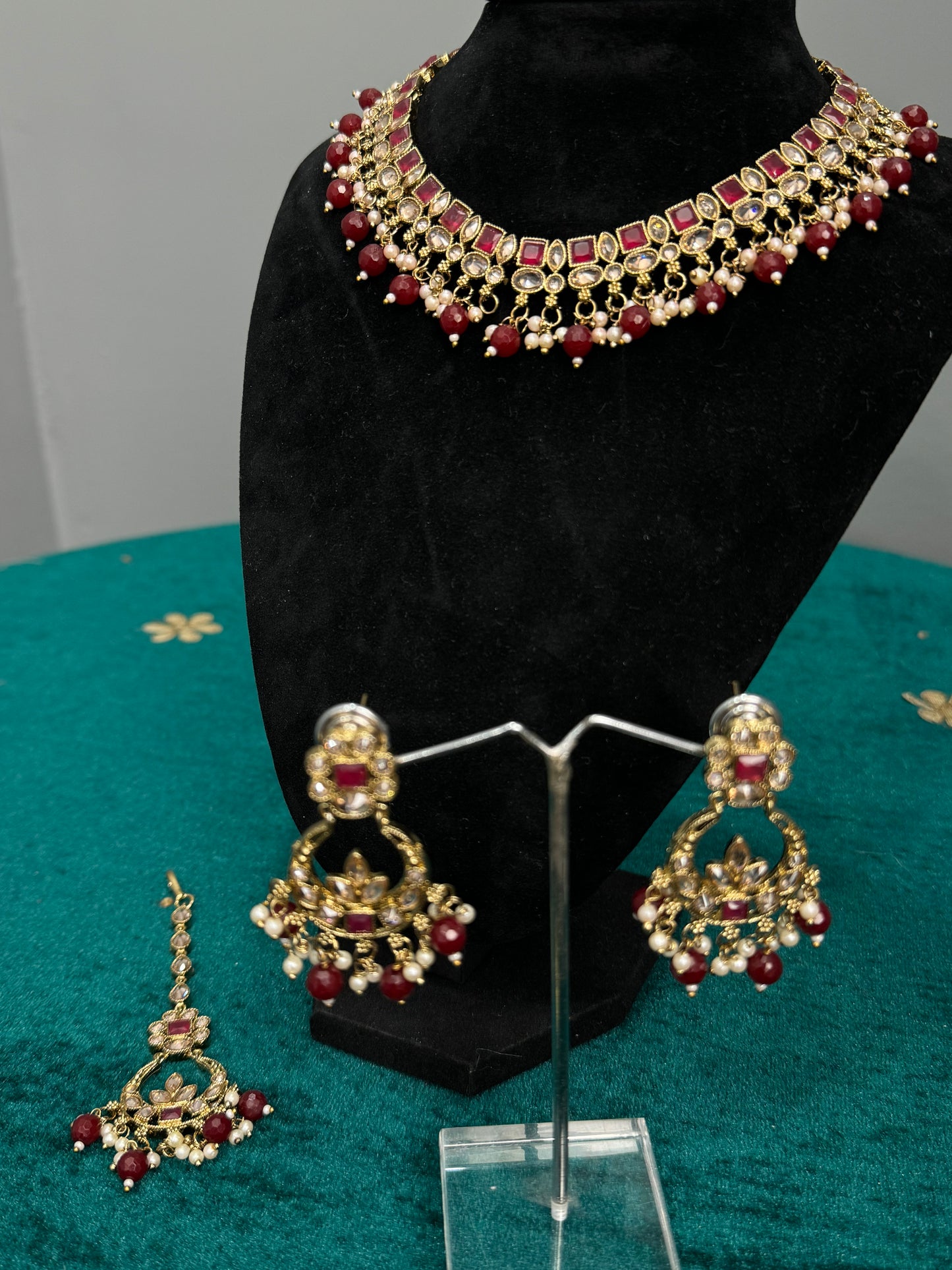 Ruby Stone Choker Set