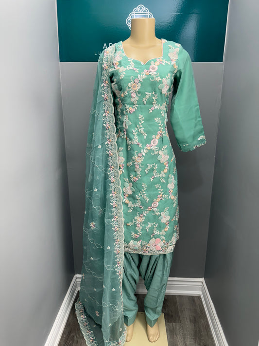 Embroidery Salwar Suit- Teal