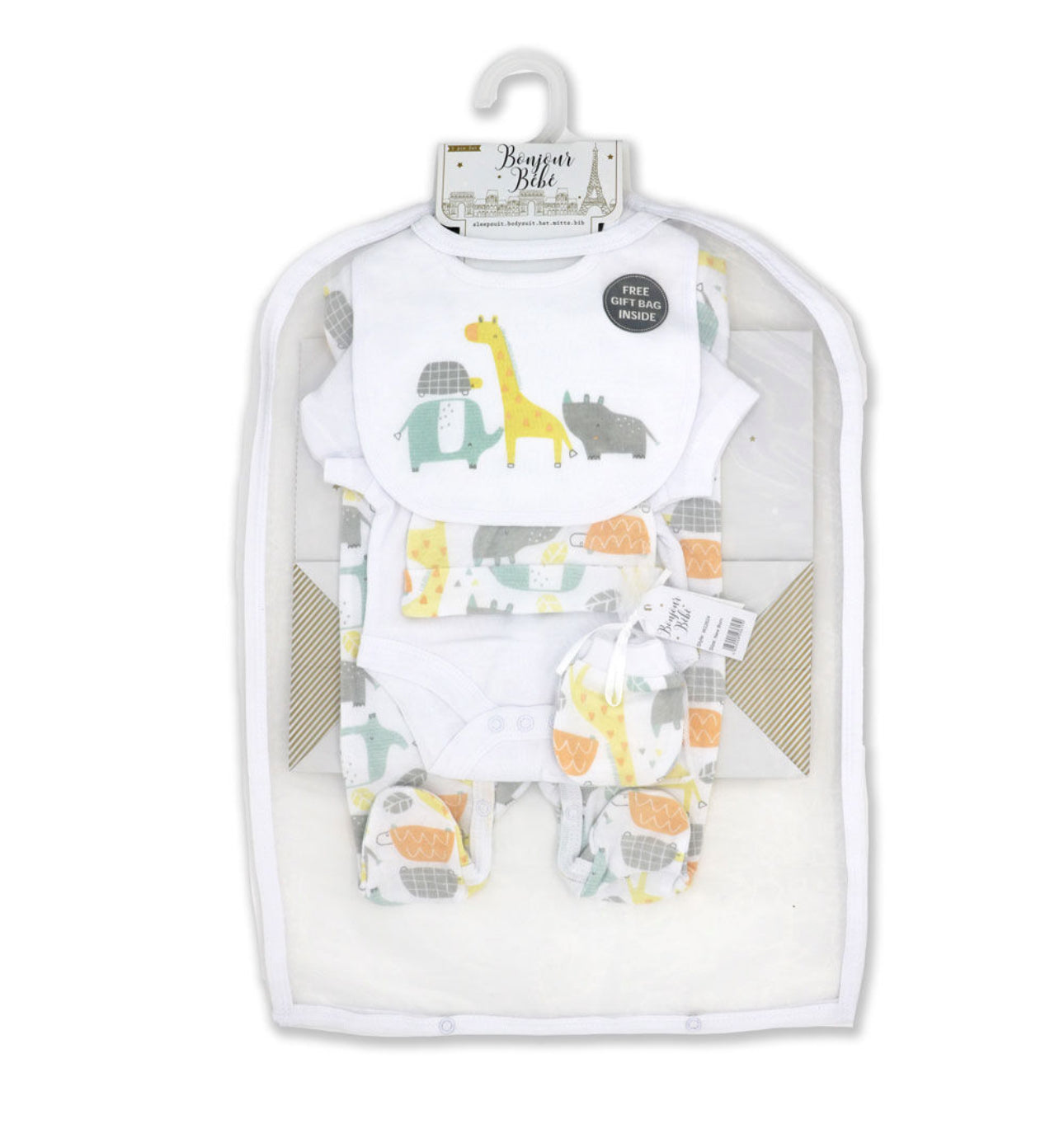 Boys 5 Piece Mesh Bag Set: Animal Friends