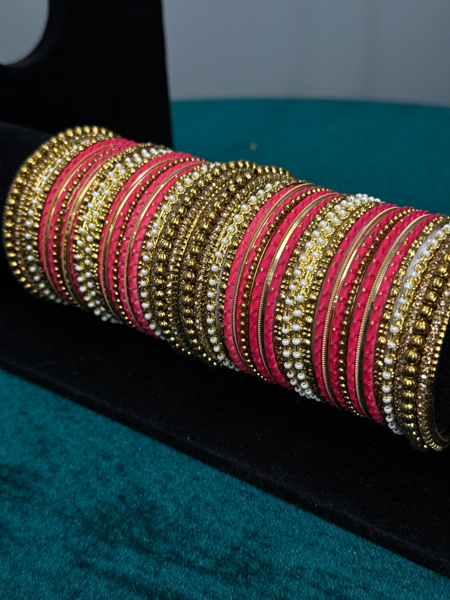 Magenta Designer Work Bangles