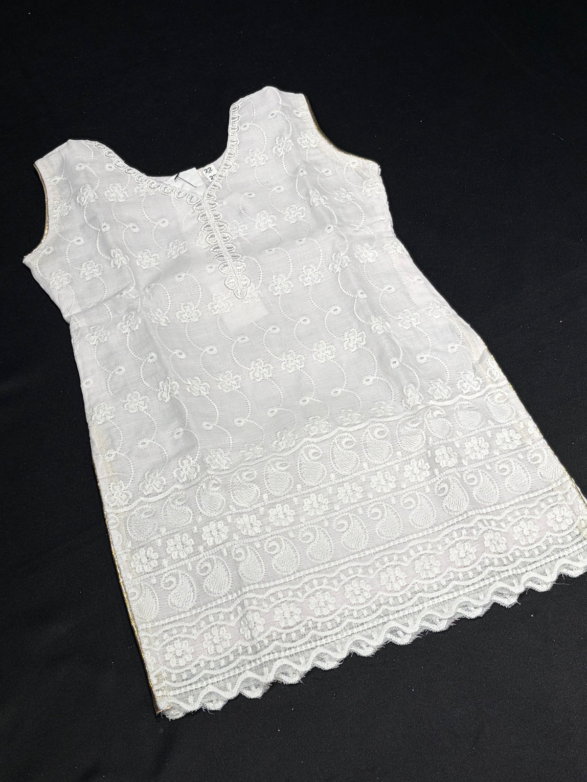 Kid’s White Farshi Salwar Suit
