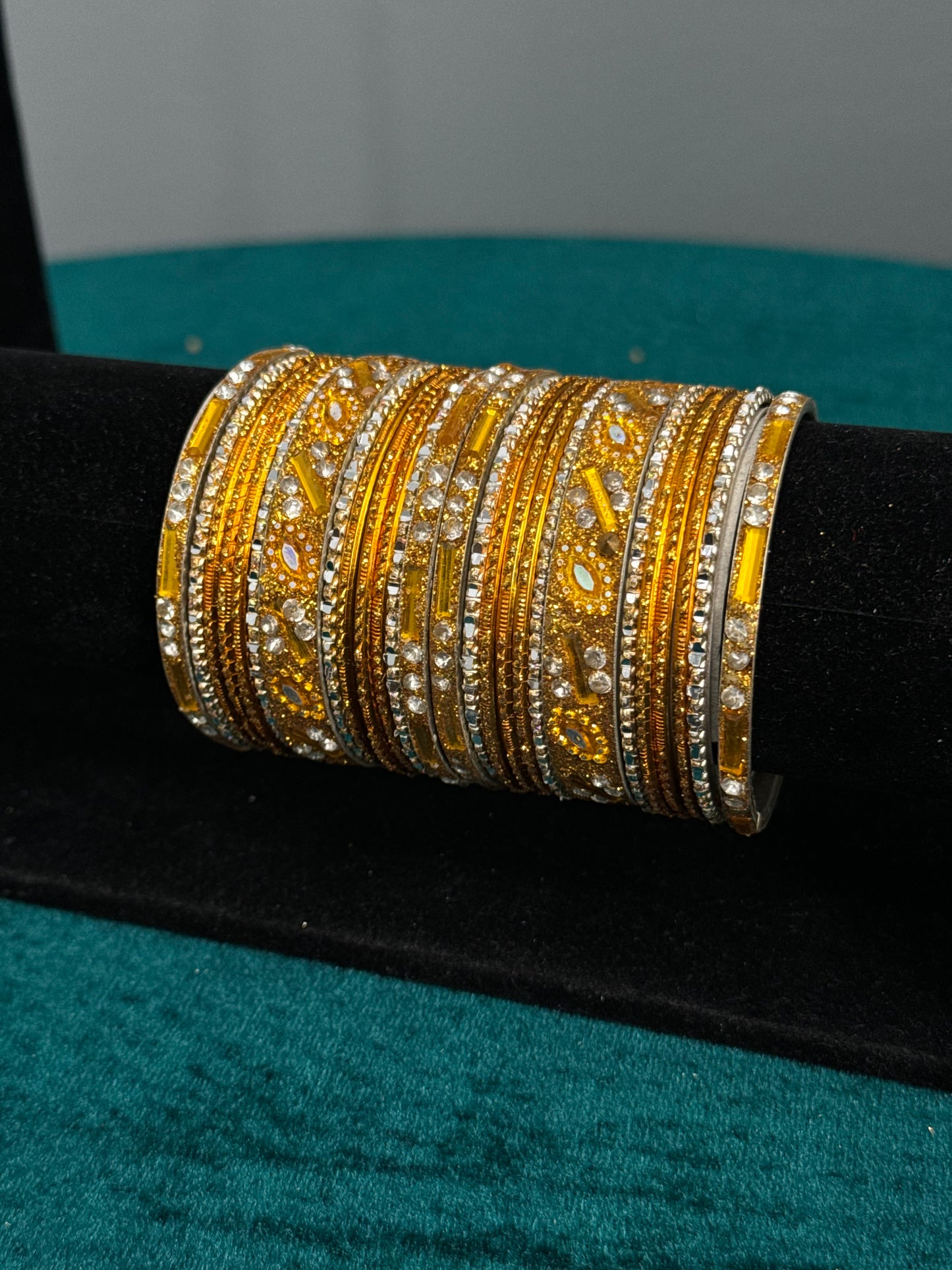 Orange and Silver Bangle Set
