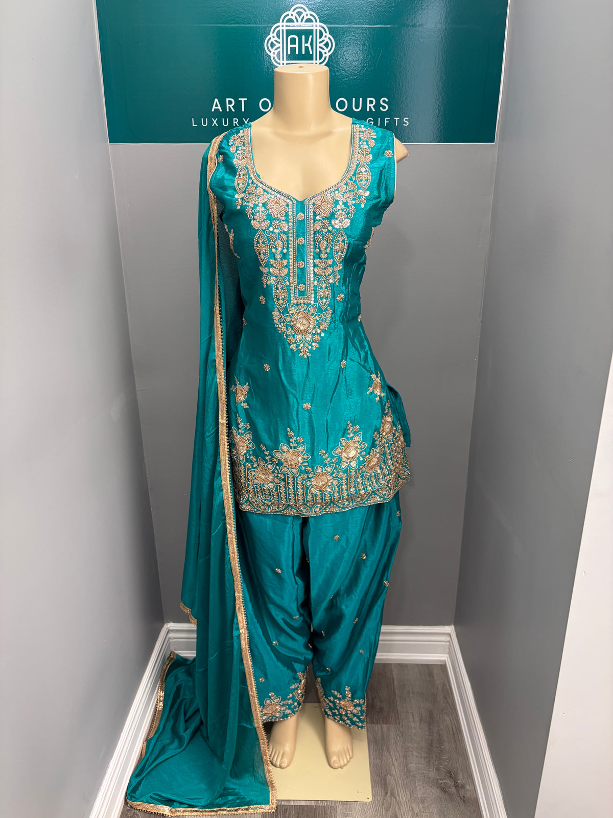 Turquoise Beadwork Salwar Suit AK6974-1126
