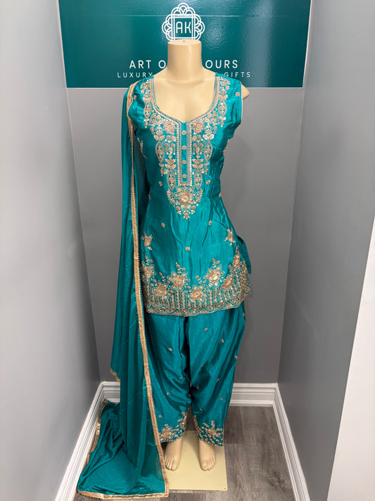 Turquoise Beadwork Salwar Suit AK6974-1126