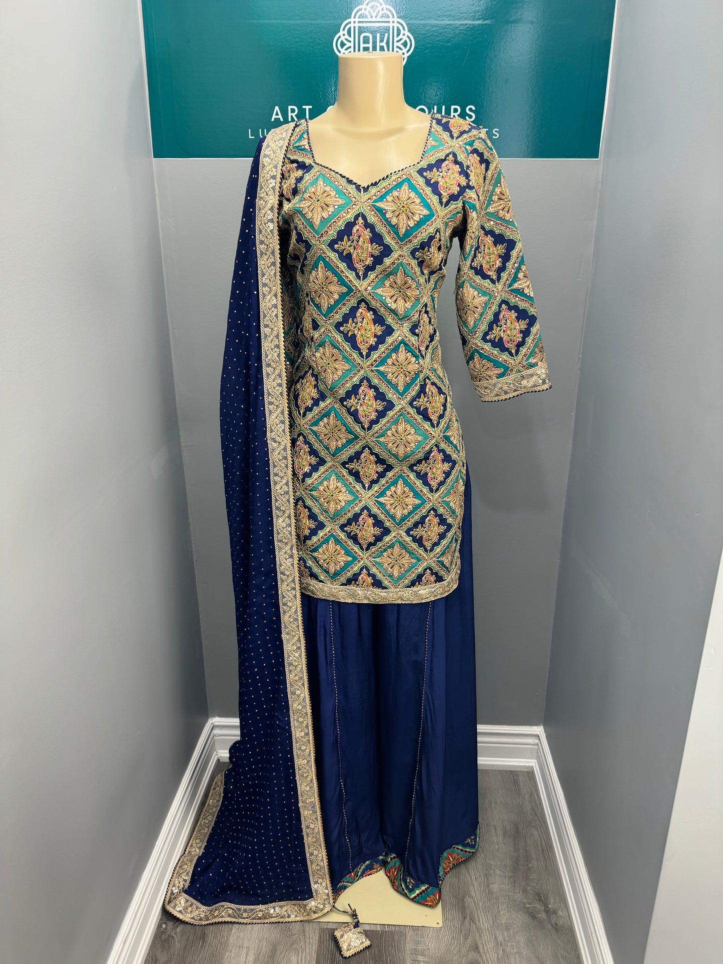 Position Work Sharara Suit- AK6263-1726