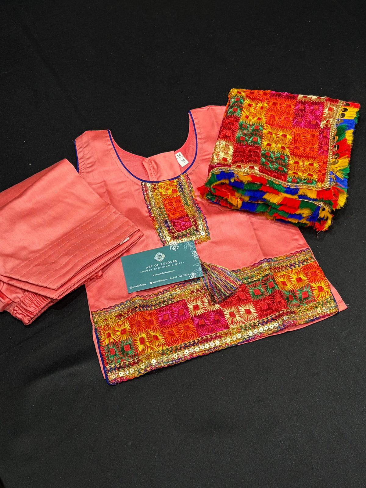 Baby Pink Phulkari Salwar Suit