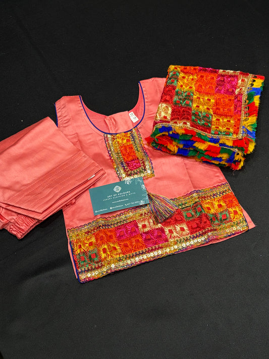 Baby Pink Phulkari Salwar Suit