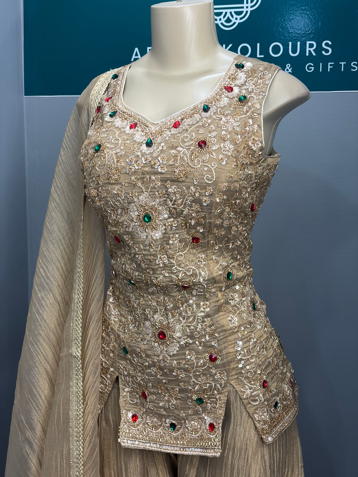 Readymade Short Kurti Sharara Suit- AK5758-0726